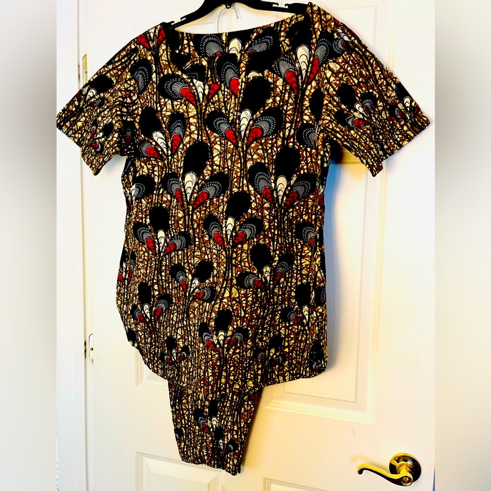 2 pc African Print Top/Pants Set Plus Size